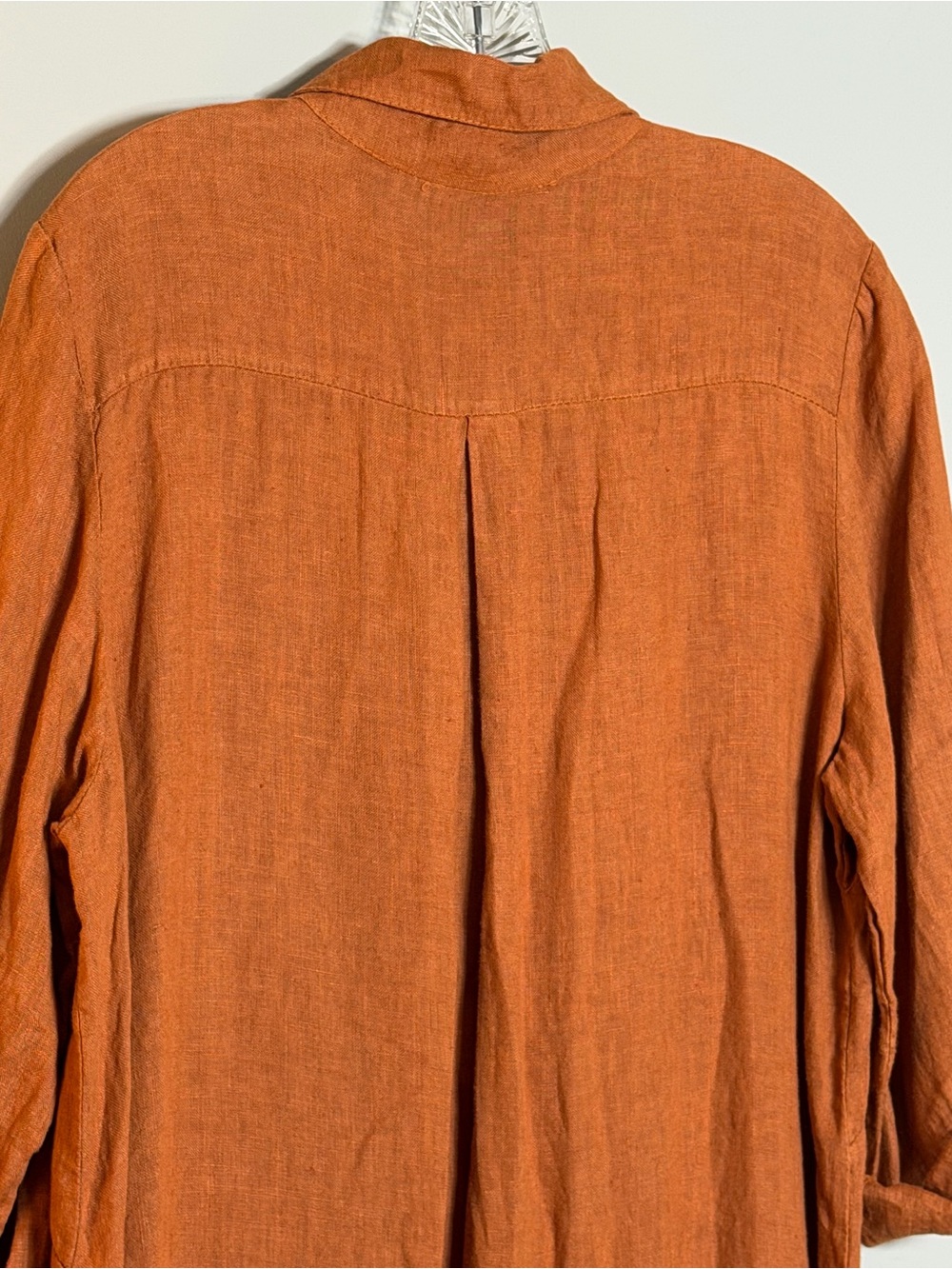 Charlie B Button-Front Linen Shirt Dress in Rust Size L - Picture 11 of 11